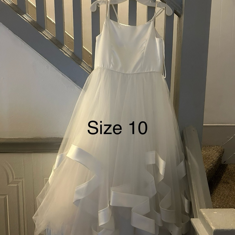 David's Bridal White Kids Formal Dress